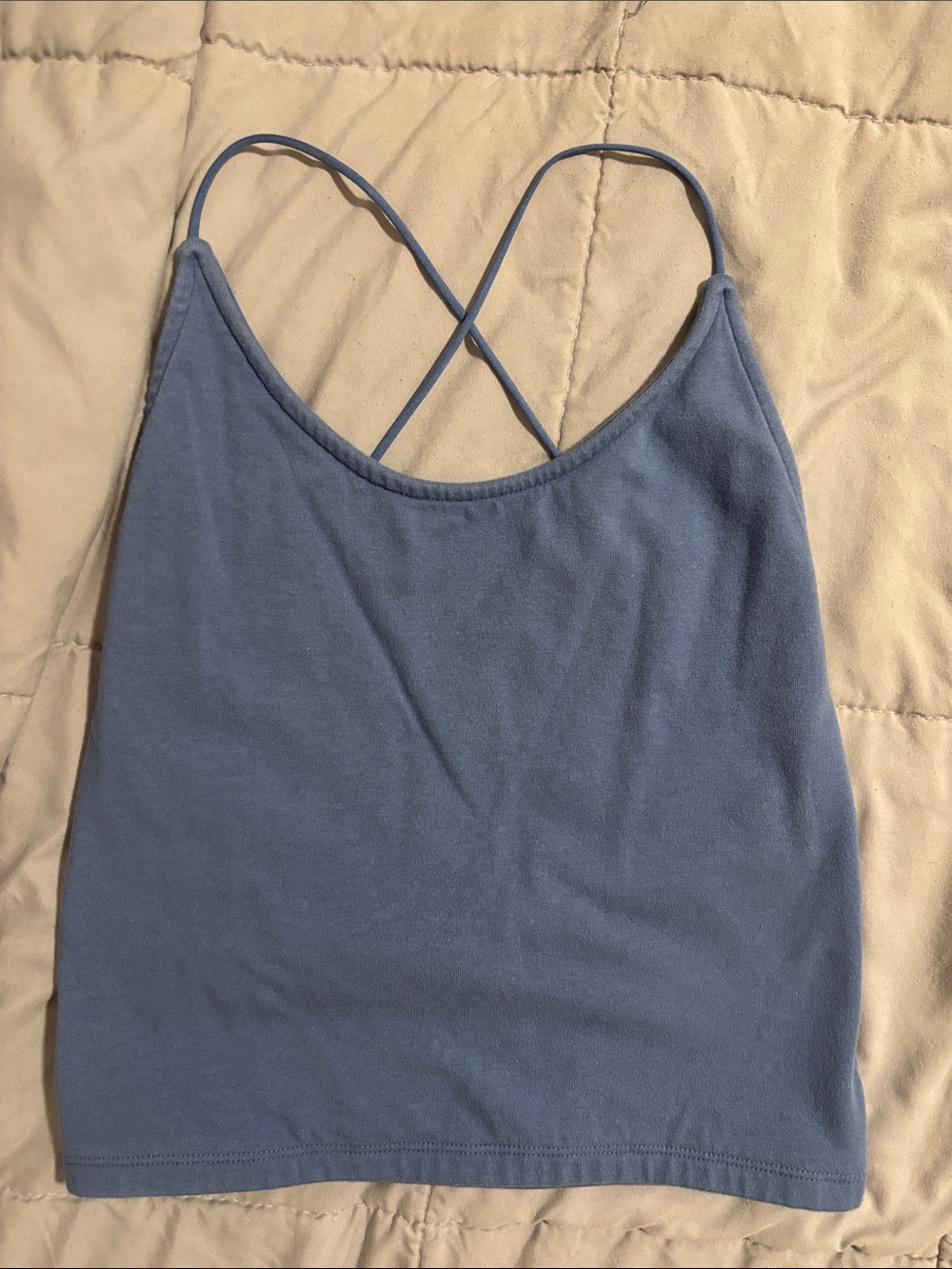 American Eagle Blue Cross-Back Cami Tank Top